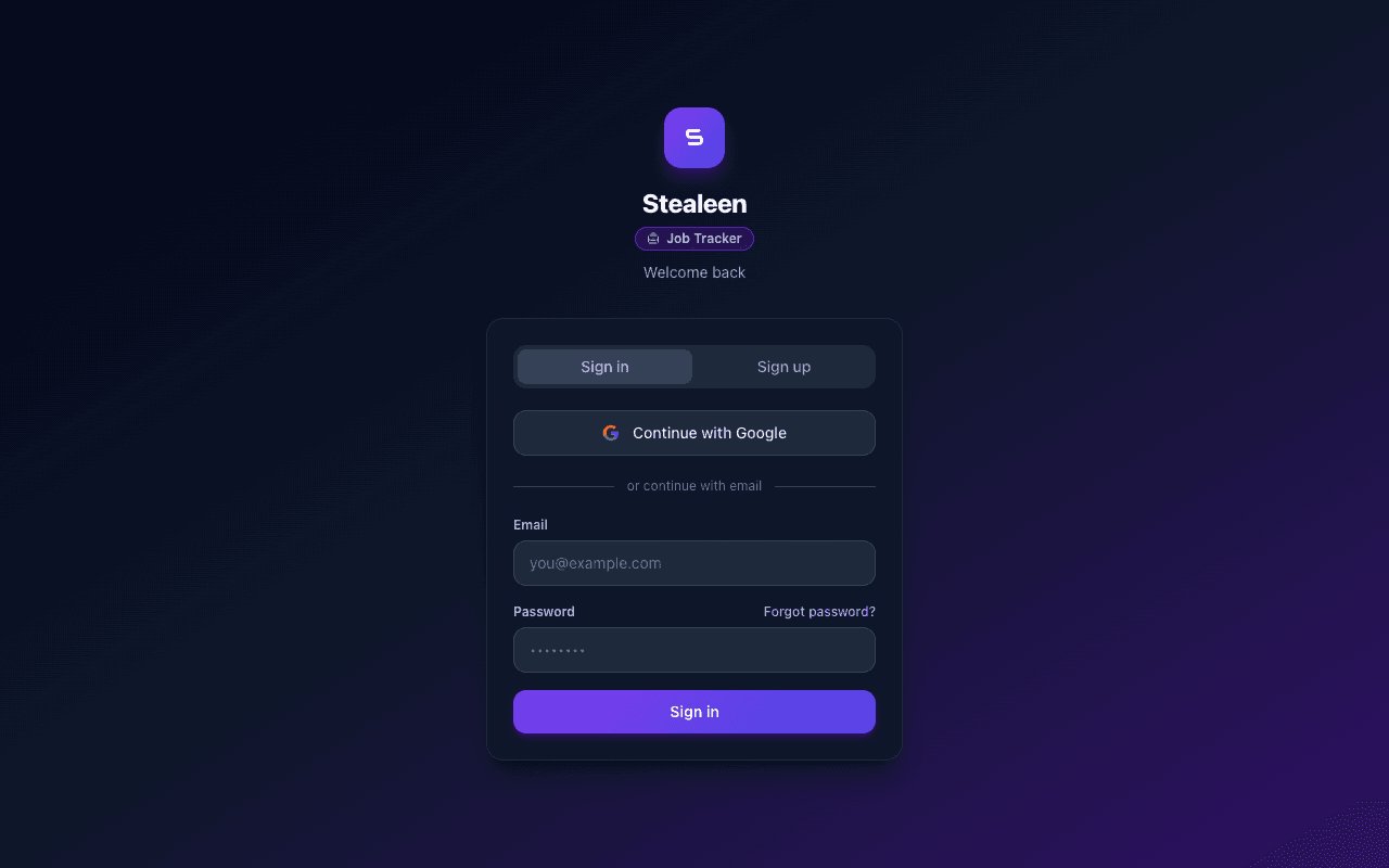 Stealeen — AI Job Application Tracker